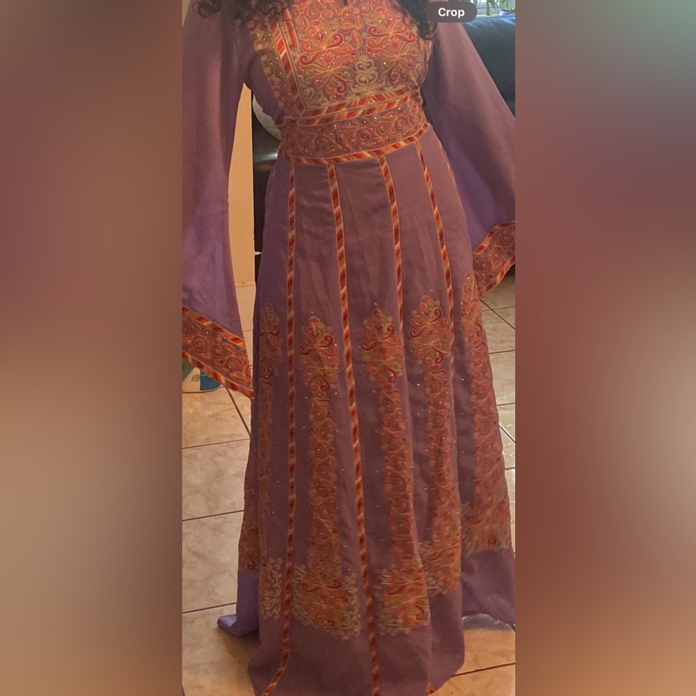 Elegant Purple Embroidered Palestinian Thobe